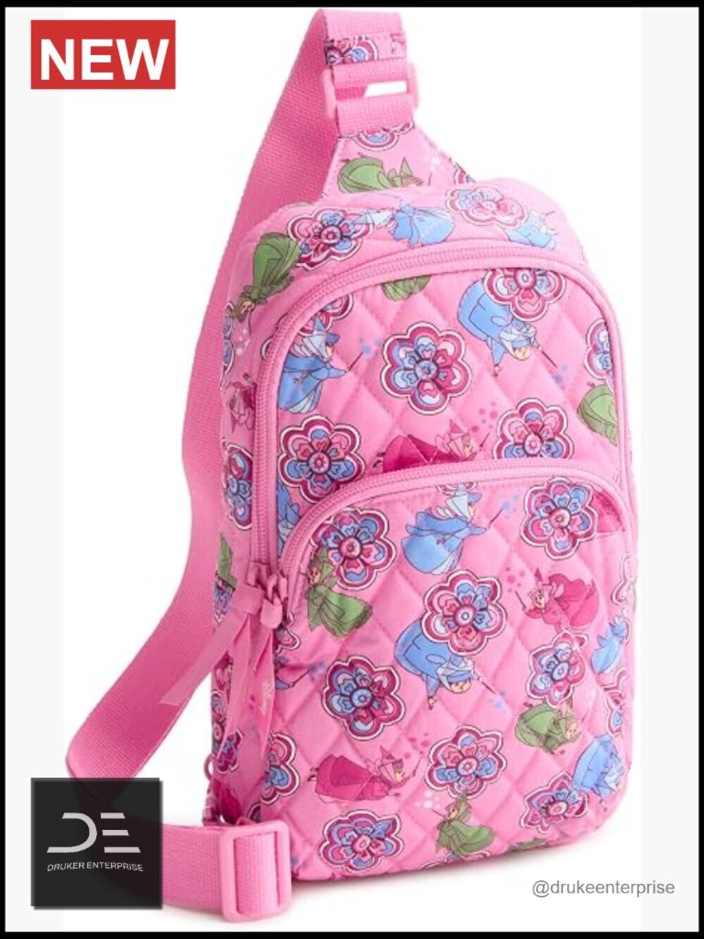 Premium Cotton Sling Backpack - Crossbody Purse for Travel - 2 Zip Compartments